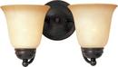 9 in. 100 W 2-Light Medium Bracket with Wilshire Glass in Oil Rubbed Bronze