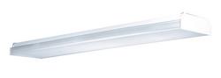 32W Economic Prismatic Lens Ceiling Fixture Narrow Wrap with  Metal Ends in White