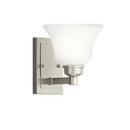 100W 1-Light Wall Sconce in Brushed Nickel