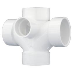 3 in. PVC DWV Double Sanitary Tee with 2 in. Side Inlet