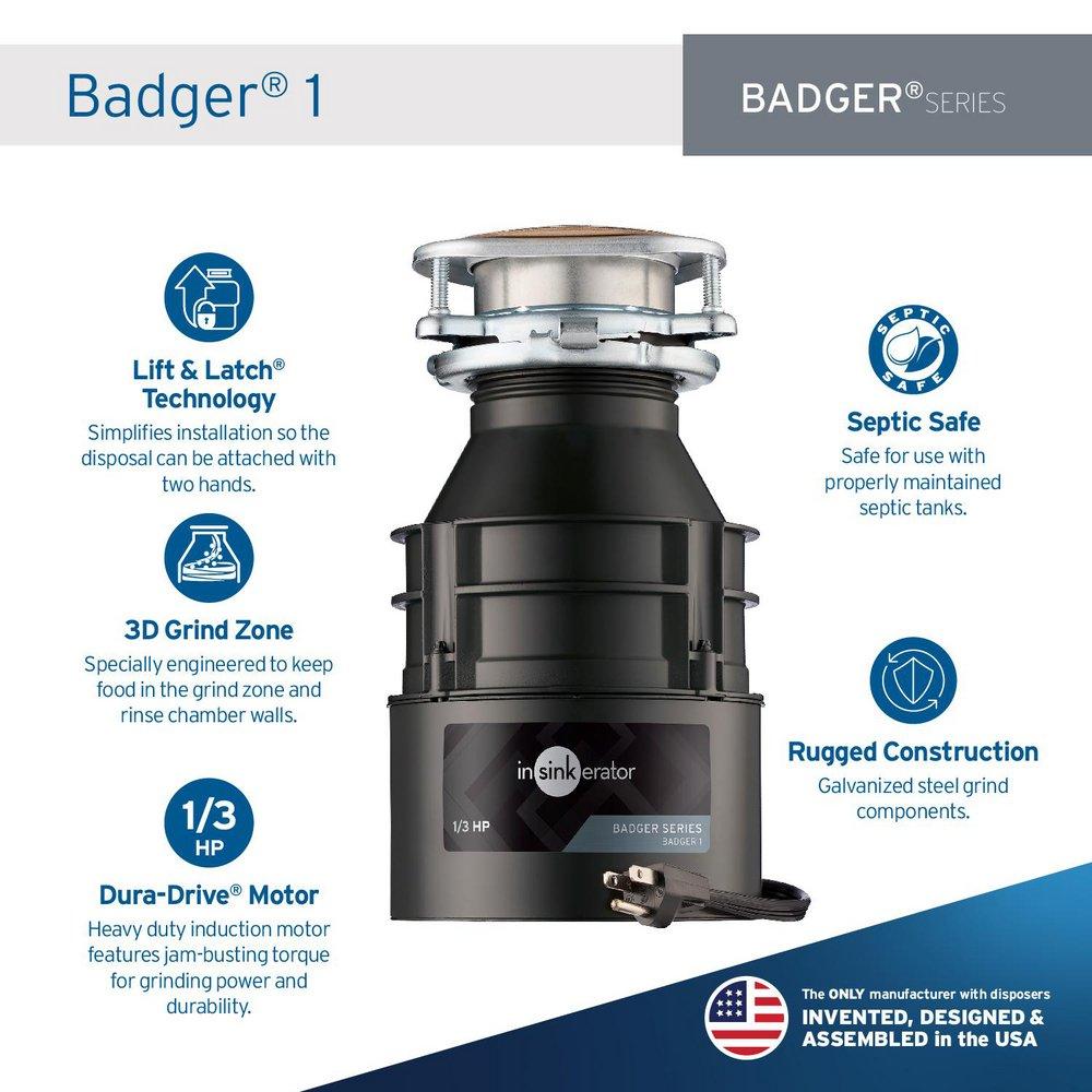 InSinkErator&reg; Black 1725 RPM Garbage Disposal in Grey 