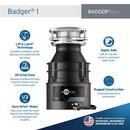 InSinkErator&reg; Black 1725 RPM Garbage Disposal in Grey 