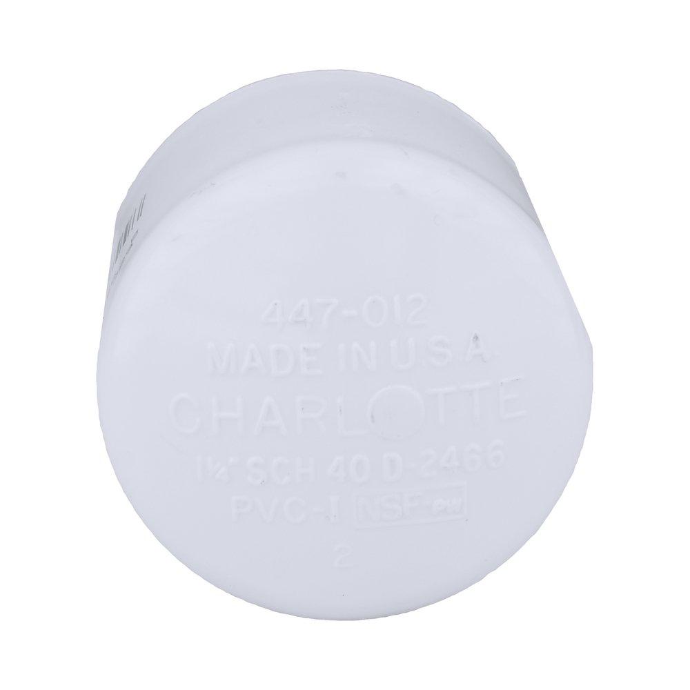 White PVC Schedule 40 Cap 