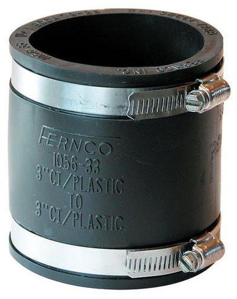 Fernco Clamp Plastic Coupling with Stainless Steel Band 
