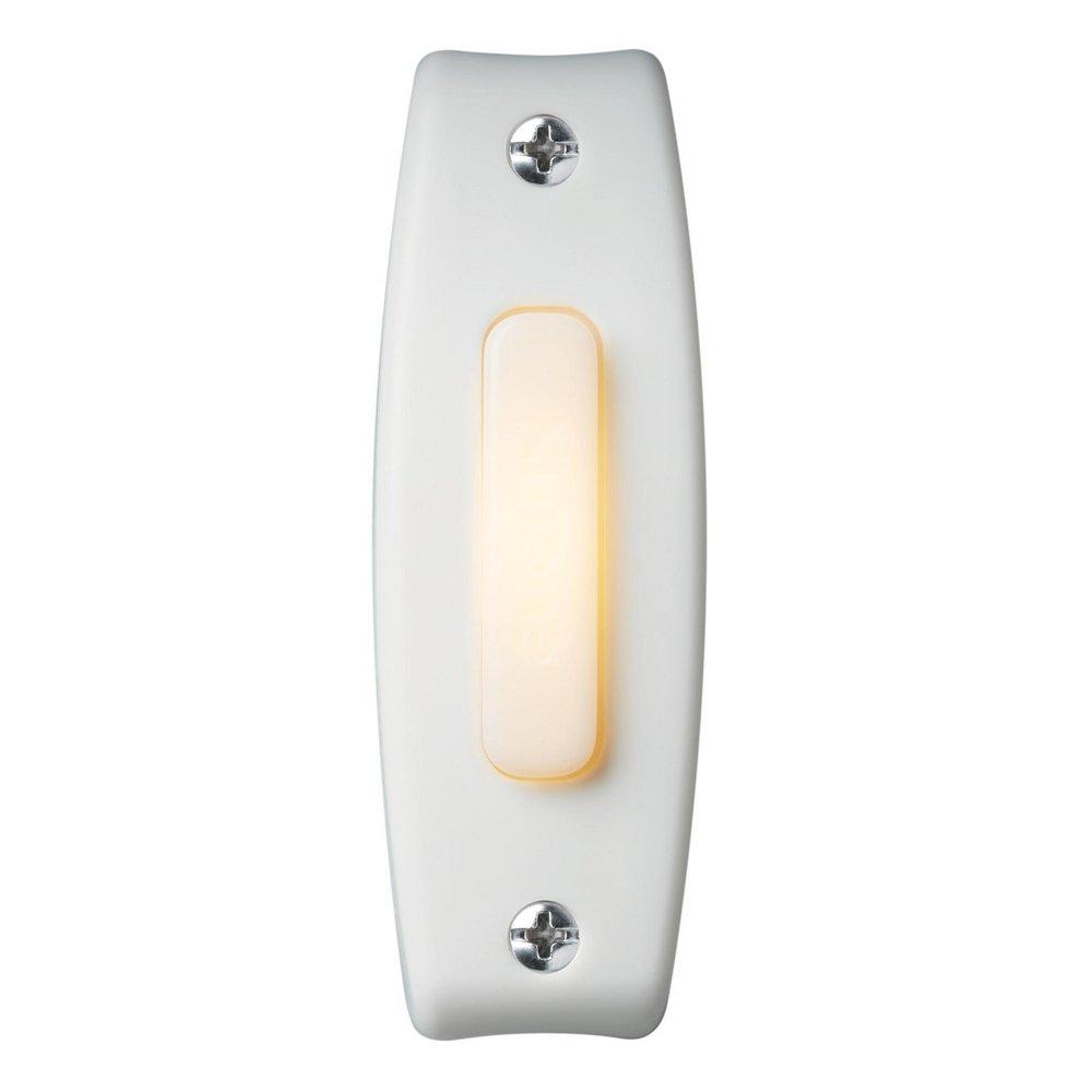 Broan White Lighted Rectangular Pushbutton Doorbell 