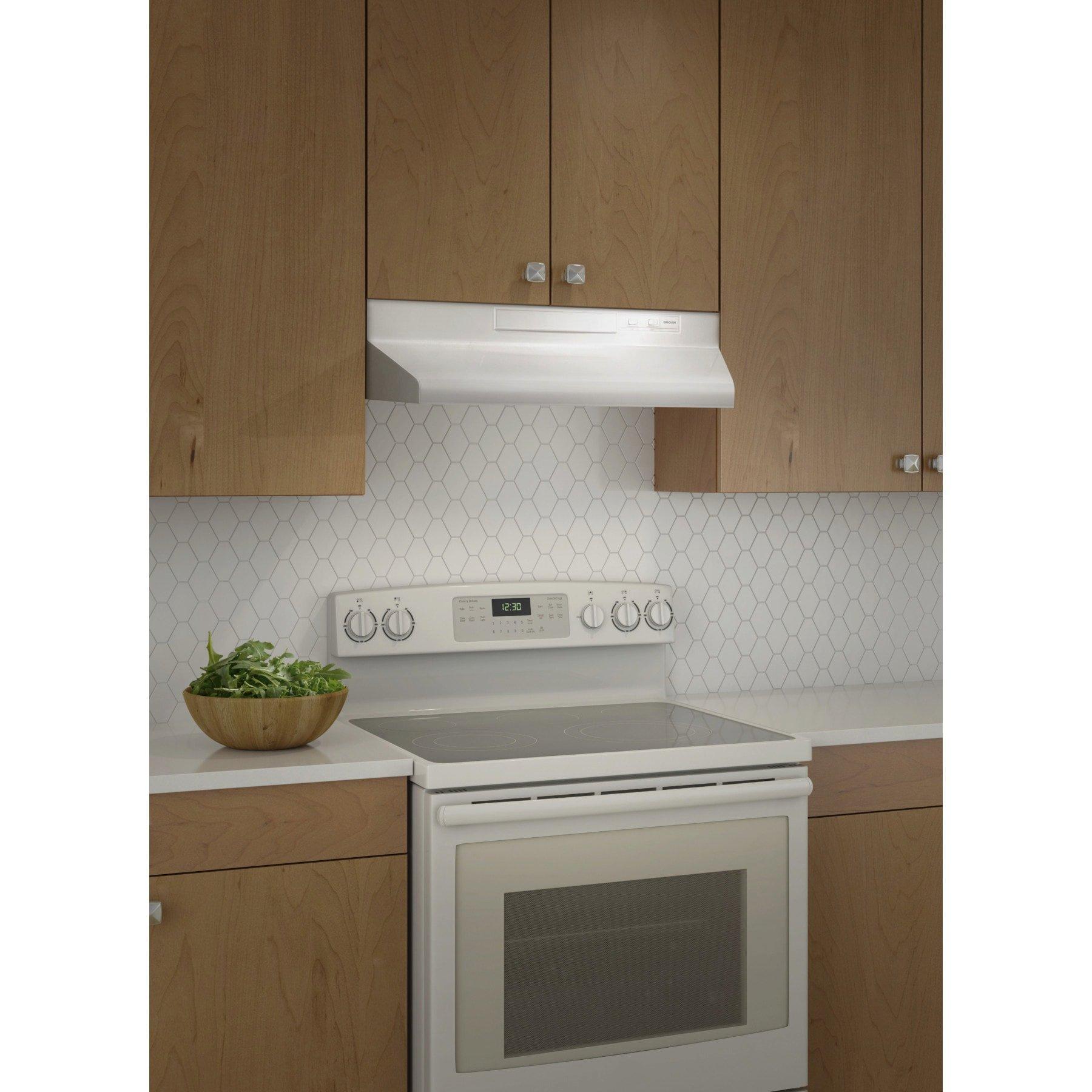 Broan-NuTone Monochromatic White 24 in. Convertible Under Cabinet Range Hood 
