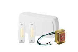 2-Lighted Single Standard Chime Polished Brass in White