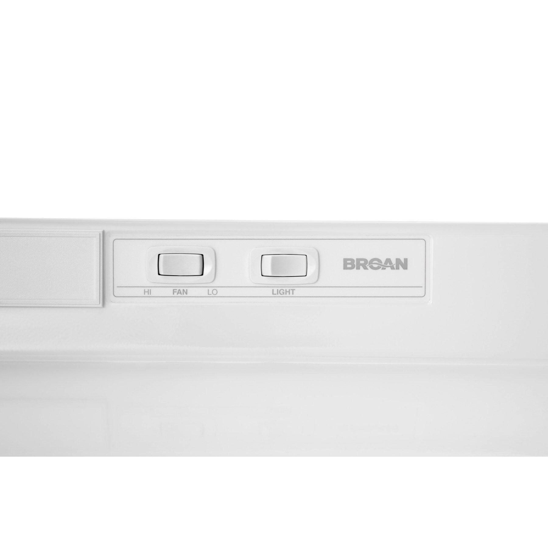 Broan-NuTone Monochromatic White 36 in. Convertible Under Cabinet Range Hood 