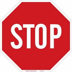 30 in. Reflective Aluminum Traffic Sign in Red and White