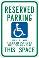 18 x 12 in. Handicapped Reserved Parking Sing with Picture
