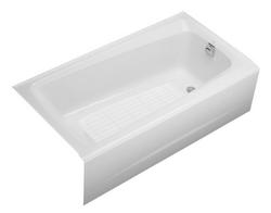 60 in. x 32 in. Soaker Alcove Bathtub with Right Drain in White