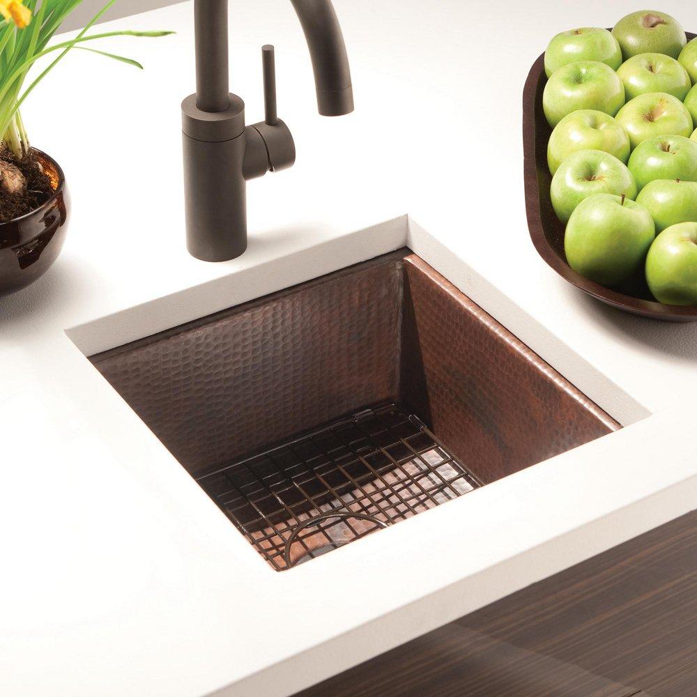 Native Trails Antique 15 x 15 in. Undermount Copper Bar Sink 