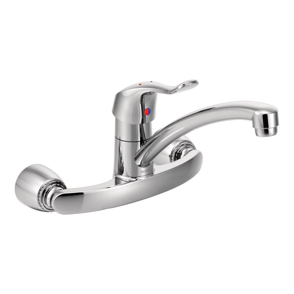 Moen Chrome Plated Single Handle Lever Wall Mount Service Faucet 