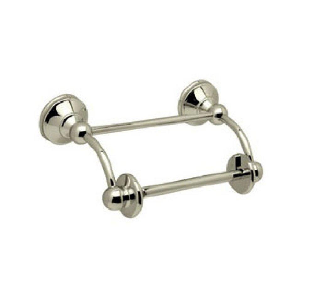 Perrin & Rowe&reg; Satin Nickel 6-1/2 in. Wall Mount Georgian Era Swing Arm Toilet Tissue Holder 