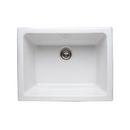 ROHL&reg; White 24 x 18-1/2 in. No Hole Fireclay Single Bowl Undermount Kitchen Sink 