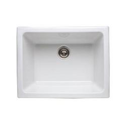 24 in. Undermount Fireclay Single Bowl Kitchen Sink in White