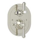 Wall Mount Thermostatic Valve Trim with Double Metal Lever Handle for U.5555BO Rough Valve in Polished Nickel