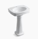 24 x 21 in. Oval Pedestal Sink and Base in White
