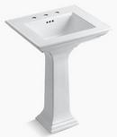 KOHLER White 3-Hole Pedestal Bathroom Sink with Overflow Drain 
