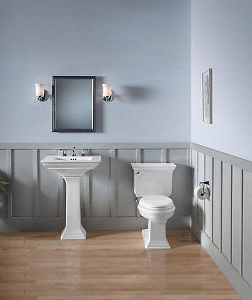 KOHLER White 3-Hole Pedestal Bathroom Sink with Overflow Drain 