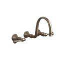 3-Hole Wall Mount Lavatory Faucet with Double Lever Handle in Vibrant Brushed Bronze