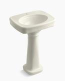 24 x 21 in. Oval Pedestal Sink and Base in Biscuit