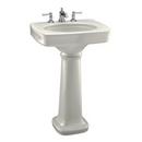 24 x 21 in. Oval Pedestal Sink with Base in Biscuit
