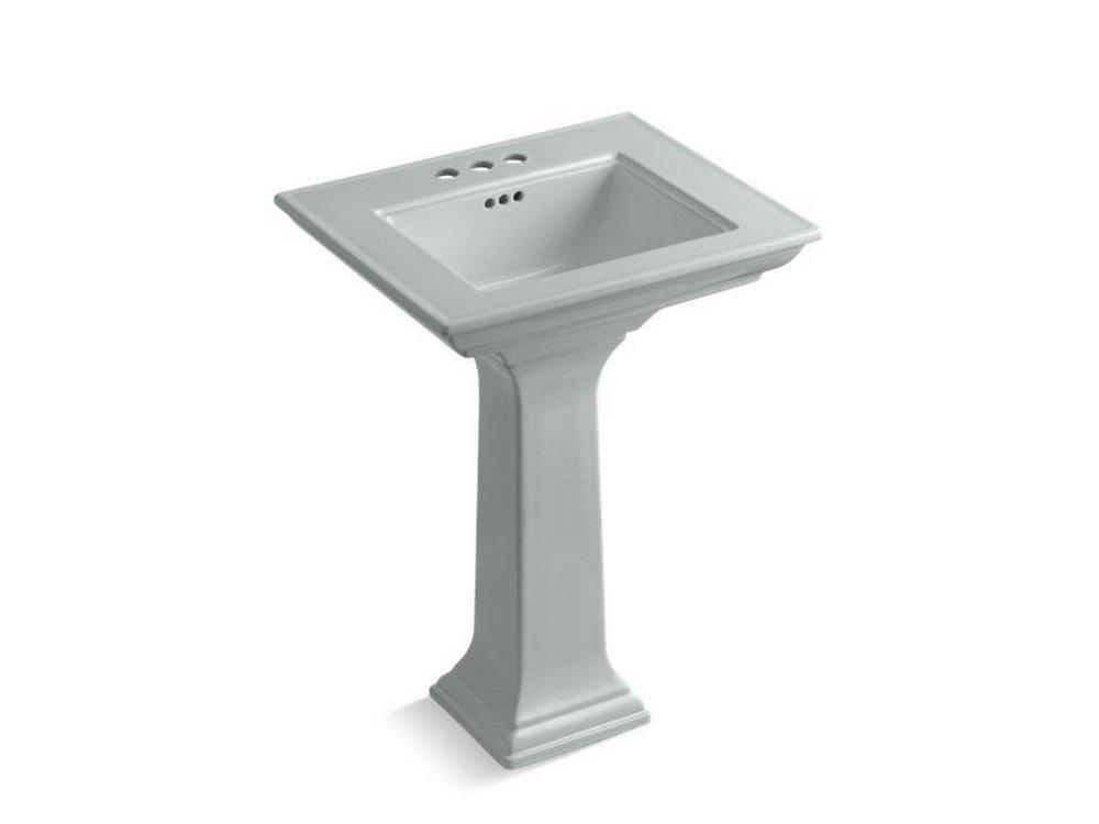 24-1/2 x 20-1/2 in. Rectangular Pedestal Sink and Base in Ice Grey 