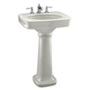 24 x 21 in. Oval Pedestal Sink and Base in Biscuit