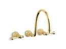 1.2 gpm 3-Hole Wall Mount Widespread Lavatory Faucet Trim with Double Lever Handle in Vibrant® Polished Brass