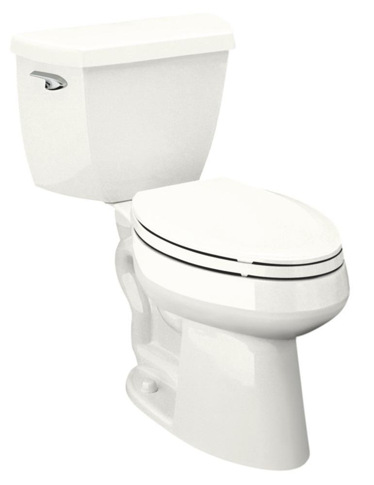 KOHLER White 1.6 gpf Elongated Two Piece Toilet 