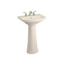 22 x 19 in. Oval Pedestal Sink with Base in Almond