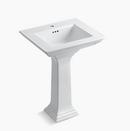 KOHLER White 1-Hole Pedestal Bathroom Sink with Overflow Drain 