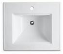 KOHLER White 1-Hole Pedestal Bathroom Sink with Overflow Drain 