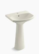 22 x 19 in. Oval Pedestal Sink with Base in Biscuit