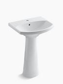 22 x 19 in. Oval Pedestal Sink with Base in White