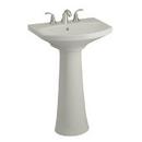22 x 19 in. Oval Pedestal Sink with Base in Ice™ Grey
