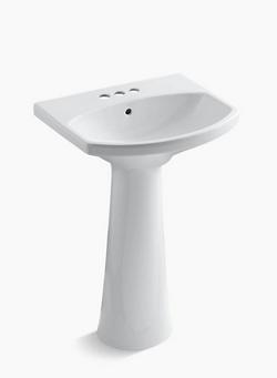 22-3/4 in. Oval Pedestal Bathroom Sink and Base in White