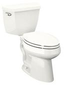 KOHLER White 1.6 gpf Elongated Two Piece Toilet 