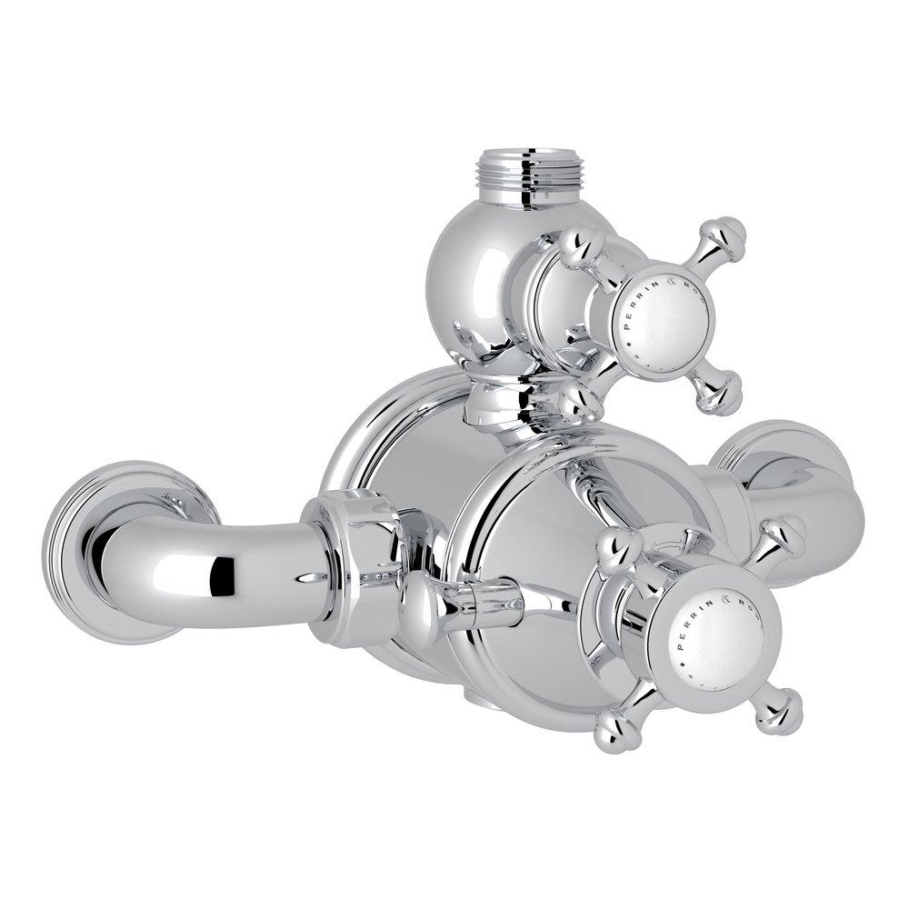 Perrin & Rowe&reg; Polished Chrome Female NPT Thermostatic Valve 