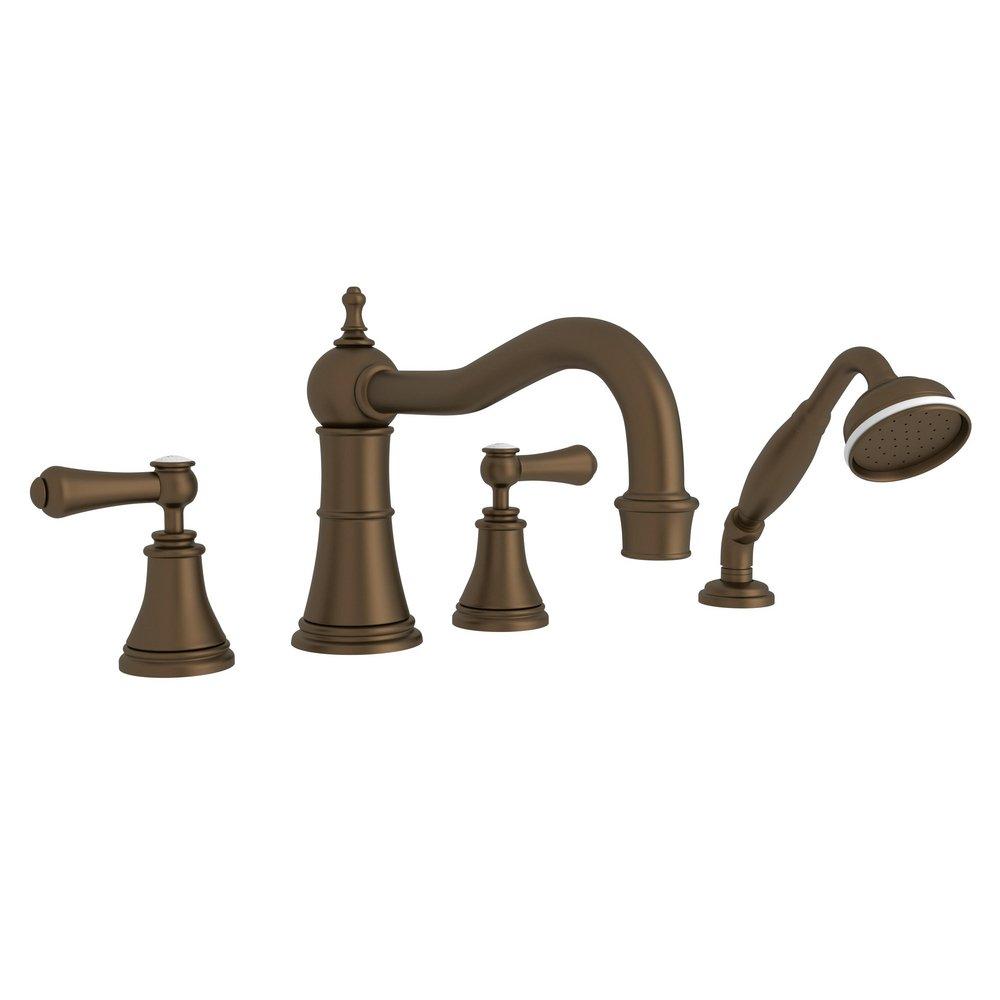 Perrin & Rowe&reg; English Bronze Two Handle Roman Tub Faucet 