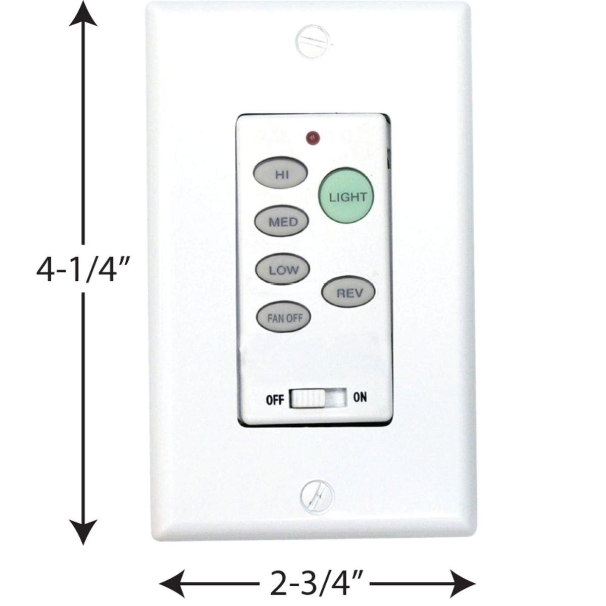 Progress Lighting White Fan Wall Control Transmitter 