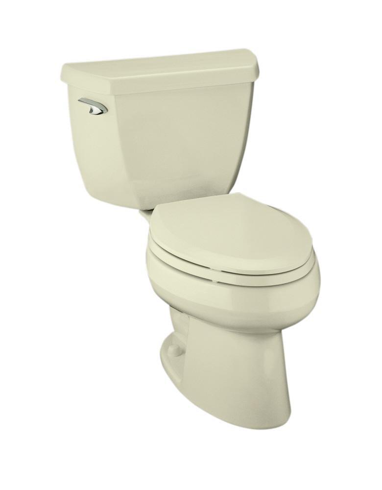 KOHLER White 1 gpf Elongated Two Piece Toilet 