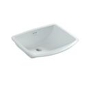 Under-Counter Lavatory Sink with Overflow in Stucco White