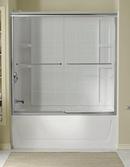 Sterling Nickel 59-5/8 in. Sliding Bath Door with Clear Glass 