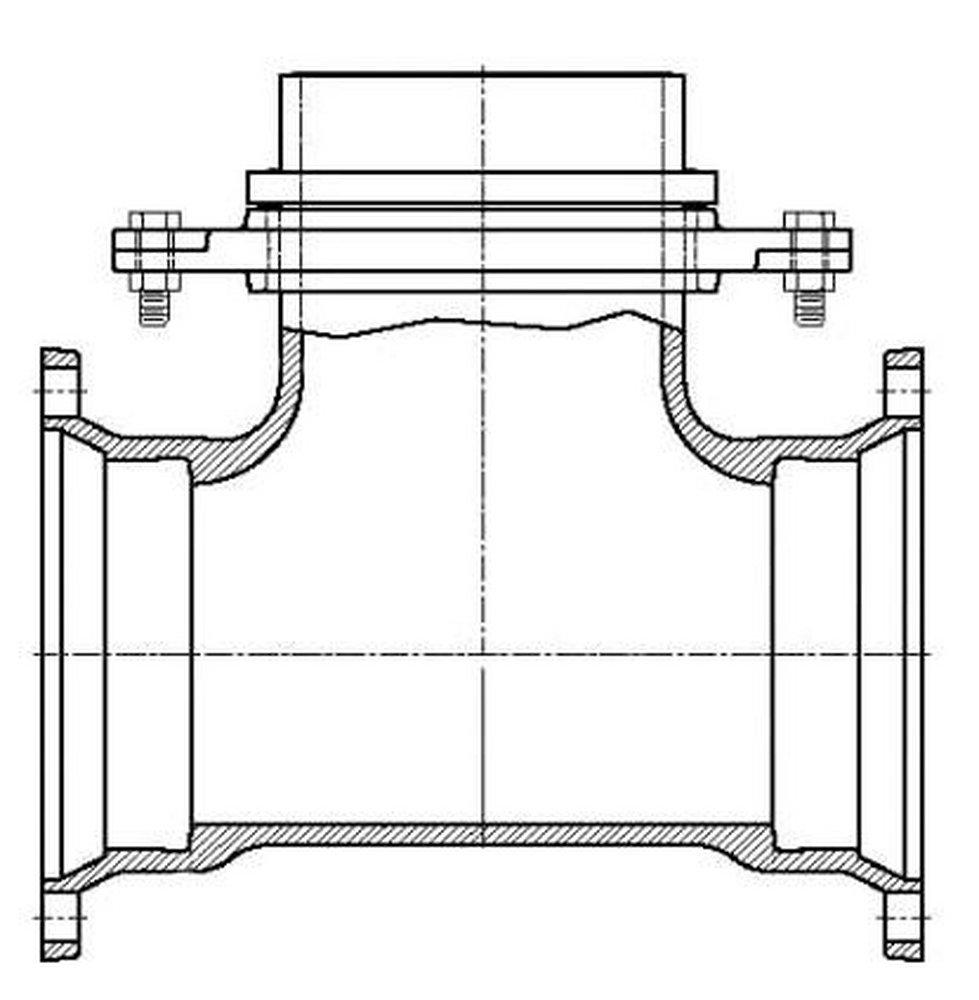 Tyler Union Mechanical Joint x Swivel Reducing Ductile Iron C153 Short Body Tee with Epoxy Lined 