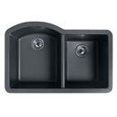 32 x 21 in. No Hole Composite Double Bowl Undermount Kitchen Sink in Nero