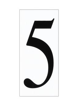 #5 Address Number Tile in White and Black