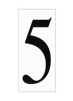 #5 Address Number Tile in White and Black