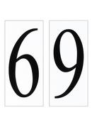 Visual Comfort & Co. Generation Lighting White Number Tile with Black Imprint 